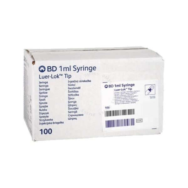 BD LUER-LOK TIP SYRINGES 1ML PLASTIPAK (309628) (1 X 100)