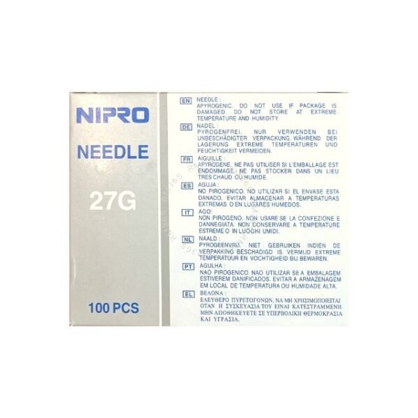 NIPRO NEEDLE 27G X 1 1/4" (0.4 X 32MM) (GREY) (1 X 100)